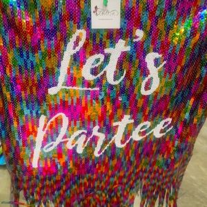 Shirt sleeve sequin shirt